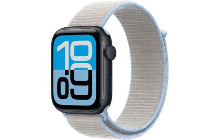 Часы Apple Watch SE 3 (2025) 44mm Midnight Aluminum Case with Blue Mist Sport Loop (GPS)