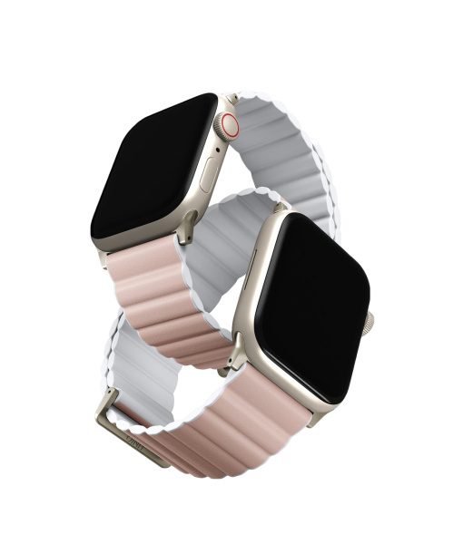 Ремешок Uniq для Apple Watch 38-41 mm Revix Premium Edition Leather Blush Pink / White