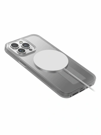 Защитный чехол Uniq Heldro Mount MagSafe с ремешком для iPhone 15 Pro Clear
