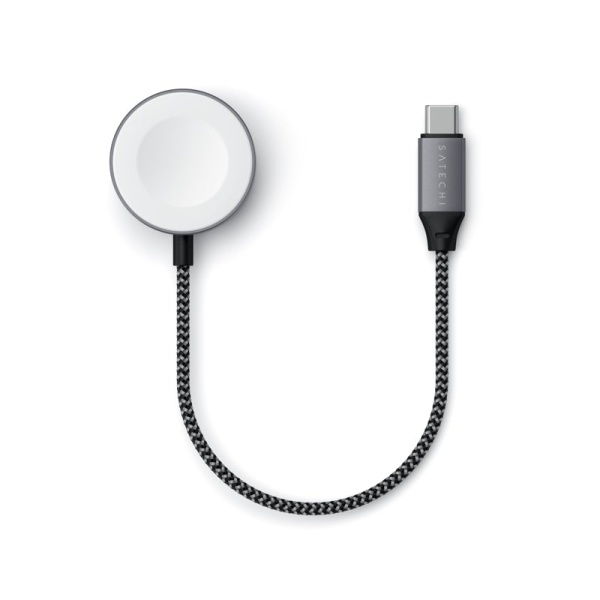 Беспроводное магнитное зарядное устройство Satechi USB-C Magnetic Charging Cable для Apple Watch. Цвет: серый космос