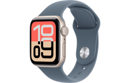 Часы Apple Watch SE 3 (2025) 40mm Starlight Aluminum Case with Anchor Blue Sport Band (GPS) (размер S/M)