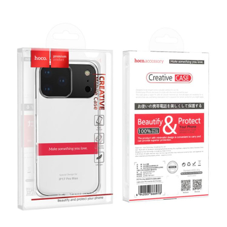 Чехол HOCO Light Series TPU для iPhone 17 Pro Max Transparent Чехол HOCO Light Series TPU для iPhone 17 Pro Max Transparent