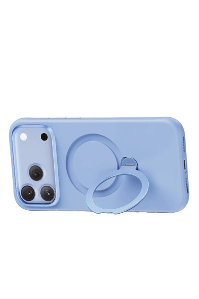 Защитный чехол Keephone Rovana Soft Touch Silicone Case With Flexible Ring (Magsafe) для iPhone 18 Pro Max/17 Pro Max Light Blue