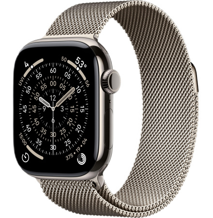 Часы Apple Watch Series 11 46mm Natural Titanium Case with Natural Milanese Loop (GPS + LTE) M/L