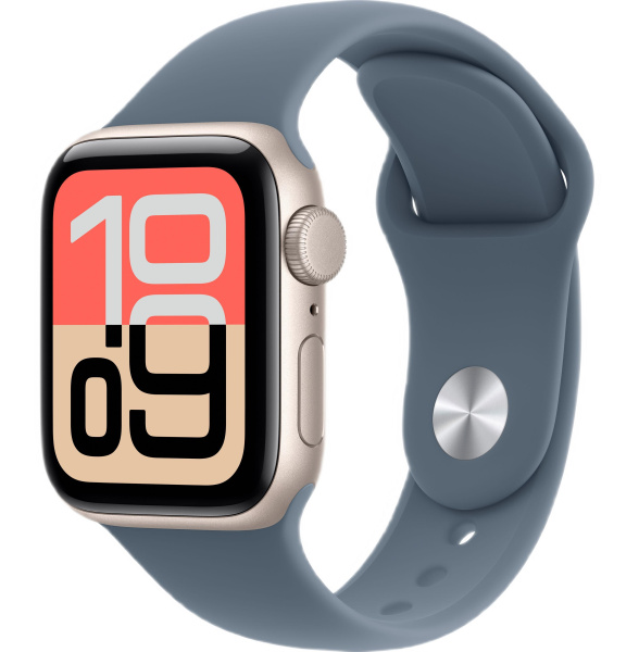 Часы Apple Watch SE 3 (2025) 44mm Starlight Aluminum Case with Anchor Blue Sport Band (GPS) (размер S/M)