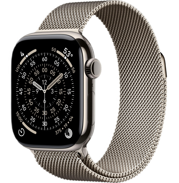Часы Apple Watch Series 11 46mm Natural Titanium Case with Natural Milanese Loop (GPS + LTE) M/L