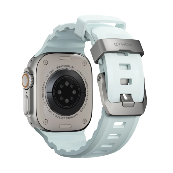 Ремешок Nomad Rocky Point Band для Apple Watch 49/45/44/42mm Icy Blue Glow/ Natural Hardware