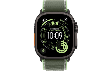 Apple Watch Ultra 3 (2025) 49mm Black Titanium Case with Green/Neon Blue Trail Loop (GPS + Cellular) (M/L)
