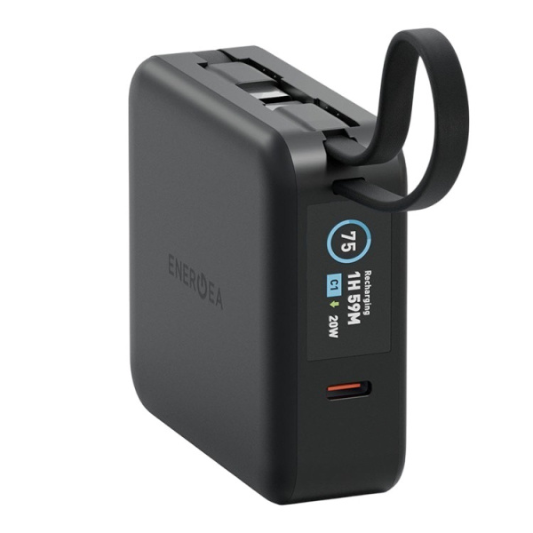 Внешний аккумулятор Energea Magpac Mini Plus (CCC) Wireless Power Bank 10000mAh With Build in USB-C Cable & Display Black