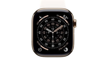 Часы Apple Watch Series 11 42mm Gold Titanium Case with Light Blush Sport Band  (GPS + LTE) M/L