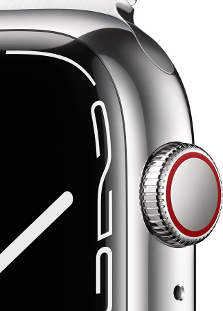 Часы Apple Watch Series 7 45mm Silver Stainless Steel Case with Milanese Loop Silver (GPS+ Cellular)