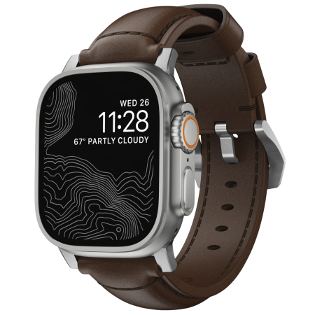 Ремешок Nomad Traditional Band для Apple Watch 44/45/46/49mm Brown / Silver Hardware