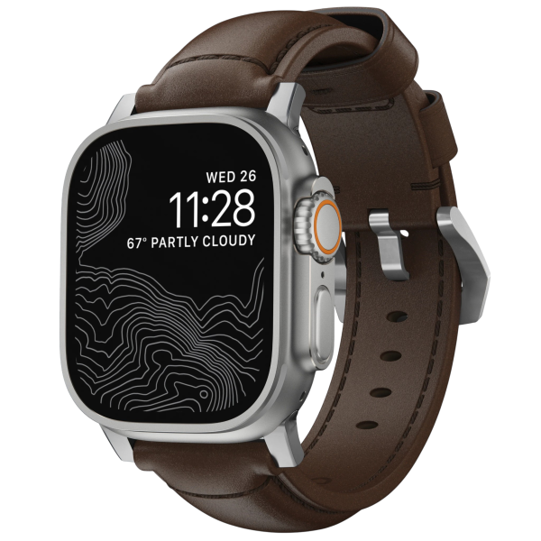 Ремешок Nomad Traditional Band для Apple Watch 44/45/46/49mm Brown / Silver Hardware