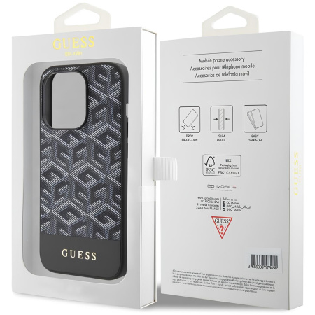 Чехол Guess для iPhone 15 Pro MagSafe G CUBE Hard Black