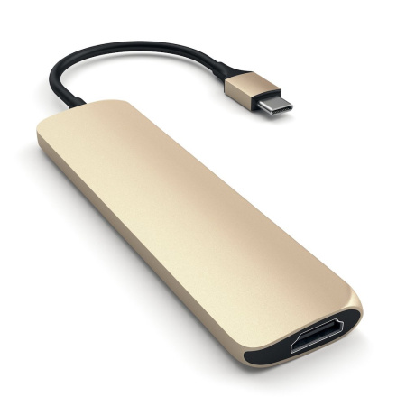 USB-концентратор Satechi Slim Aluminum Type-C Multi-Port Adapter 4K Gold ST-CMAG