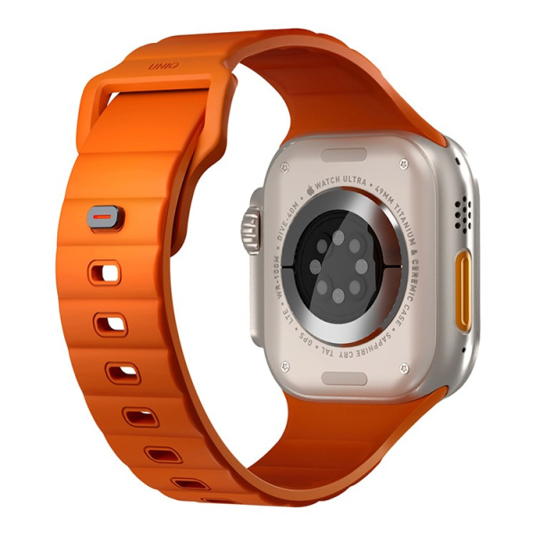 Ремешок для Apple Watch 42-49мм Uniq STRIDE FKM Rubber Volt Orange