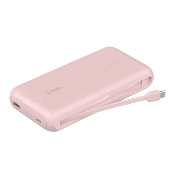 Внешний аккумулятор Belkin BoostСharge Power Bank 20000mAh USB-A / USB-C 30W со встроенным кабелем USB-C Pink