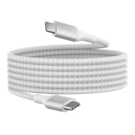 Кабель Belkin BoostCharge 240W USB-C to USB-C 2м Braided Cable Белый