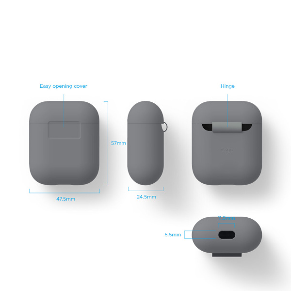 Чехол Elago для AirPods Silicone Сase Medium Gray