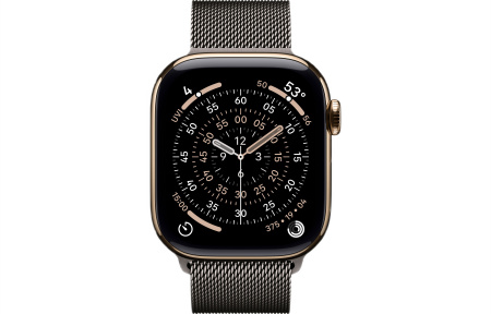 Часы Apple Watch Series 11 42mm Gold Titanium Case with Slate Milanese Loop (GPS + LTE)