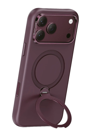 Защитный чехол Keephone Rovana Soft Touch Silicone Case With Flexible Ring (Magsafe) для iPhone 18 Pro Max/17 Pro Max Burgundy