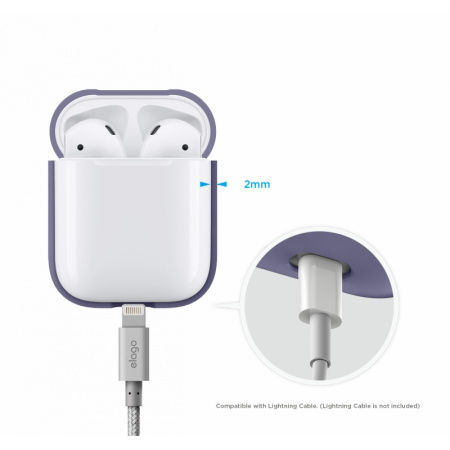 Чехол Elago для AirPods Silicone Сase Lavender Gray