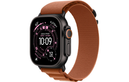 Apple Watch Ultra 3 (2025) 49mm Black Titanium Case with Terra Cotta Alpine Loop - Medium (GPS + Cellular)