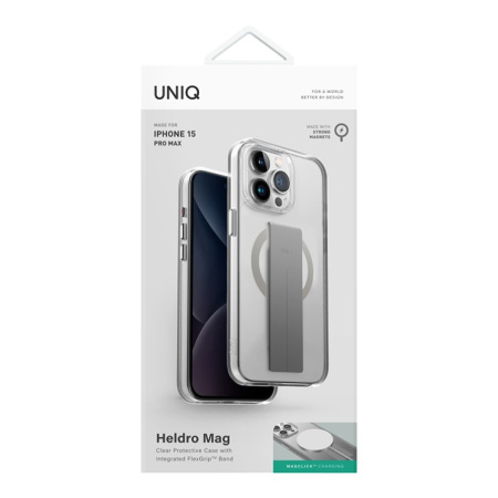 Защитный чехол Uniq Heldro MagSafe для iPhone 15 Pro Max Clear