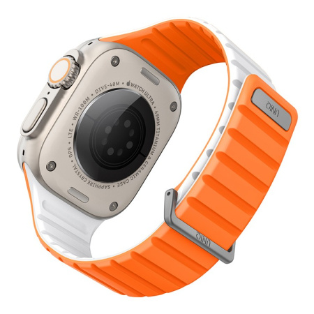 Ремешок Uniq для Apple Watch 42-49 mm Revix EVO Reversible Magnetic Amber Orange / White