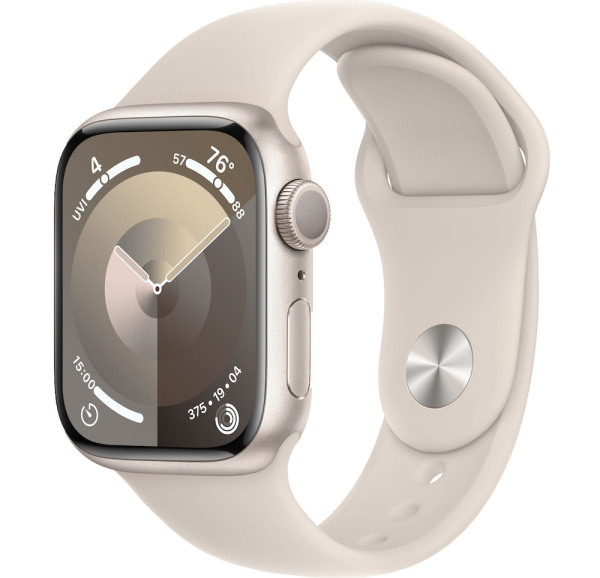 Часы Apple Watch Series 9 41mm Starlight Aluminum Case with Starlight Sport Band (GPS) (размер S/M)