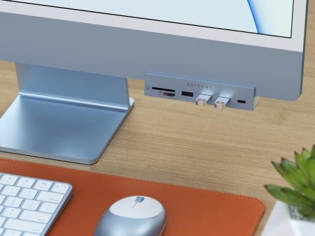 Мульти хаб Satechi USB-C Clamp Hub для iMac (2021) голубой (ST-UCICHB)