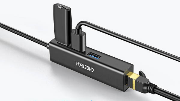 USB-концентратор Choetech 4 в 1 3 x USB 3.0, RJ45 (HUB-U02)