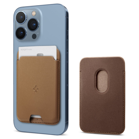 Чехол-бумажник Spigen Valentinus MagSafe Card Holder Brown