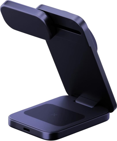 Беспроводное зарядное устройство EnergEA MagTrio 2 3in1 magnetic wireless foldable charger Qi2 25W Blue