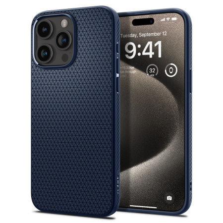 Защитный чехол Spigen Liquid Air для iPhone 15 Pro Max Navy Blue Защитный чехол Spigen Liquid Air для iPhone 15 Pro Max Navy Blue