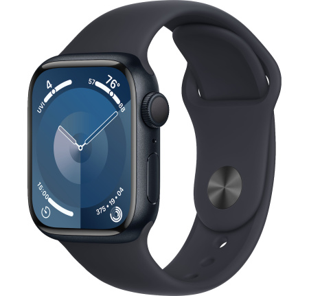 Часы Apple Watch Series 9 41mm Midnight Aluminum Case with Midnight Sport Band (GPS) (размер S/M)