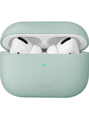 Чехол для AirPods Pro Uniq Lino Liquid Silicone Mint Green