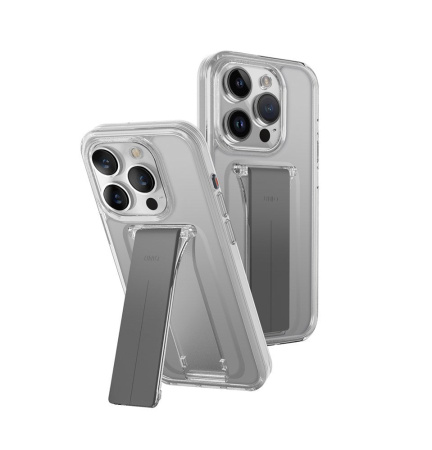 Защитный чехол Uniq Heldro Mount с подставкой для iPhone 15 Pro Clear Защитный чехол Uniq Heldro Mount с подставкой для iPhone 15 Pro Clear