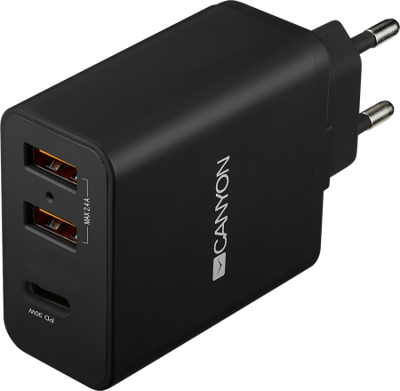 Сетевое зарядное устройство Canyon Universal USB-С with PD CNE-CHA08 H-08 Black