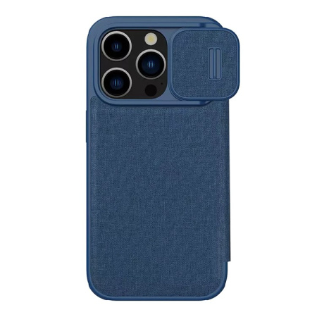 Чехол Nillkin для iPhone 15 Pro Max QIN Pro (Cloth) Booktype Elite Blue