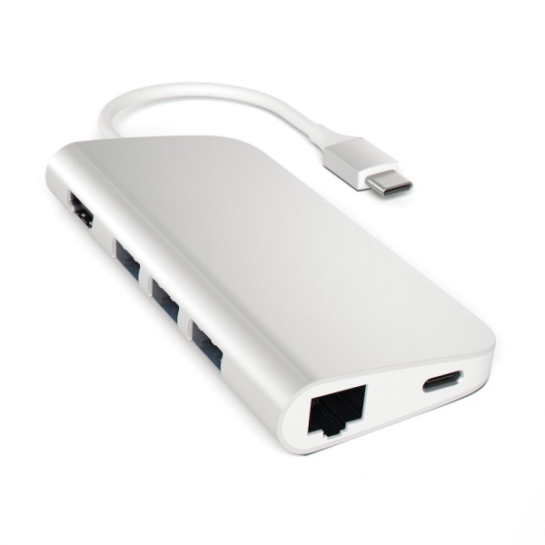 Алюминиевый USB-Hub Satechi Multiport Type-C на HDMI 3хUSB 3.0 и SD/MicroSD Silver