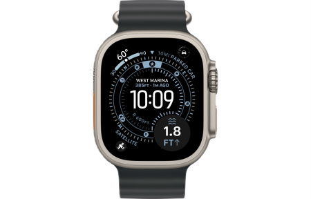 Apple Watch Ultra 3 (2025) 49mm Natural Titanium Case with Black Ocean Band (GPS + Cellular)