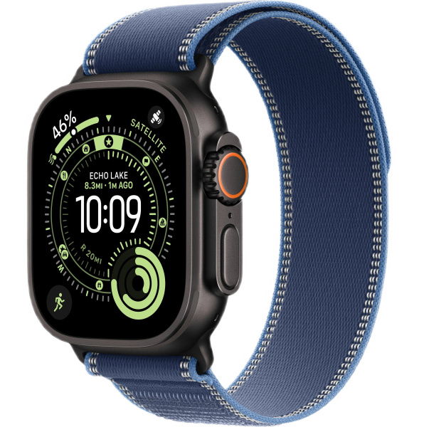 Apple Watch Ultra 3 (2025) 49mm Black Titanium Case with Blue/Bright Blue Trail Loop (GPS + Cellular) (M/L)