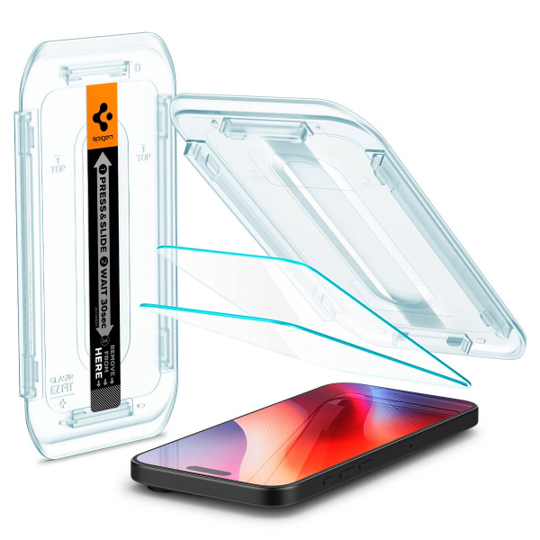 Защитное стекло Spigen Glass tR EZ Fit 2 Pack iPhone 16 Pro (2 шт)