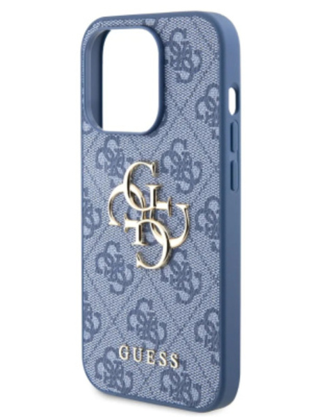 Чехол Guess для iPhone 15 Pro 4G Big metal logo Hard Blue