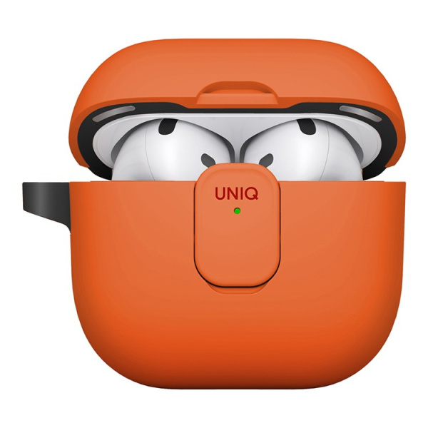 Чехол Uniq CLYDE Lock case для Airpods 4 Volt Orange/Charcoal