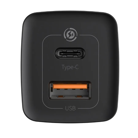 Сетевое зарядное устройство Baseus GaN2 Lite Quick Charger USB-C+USB-A 65W Black