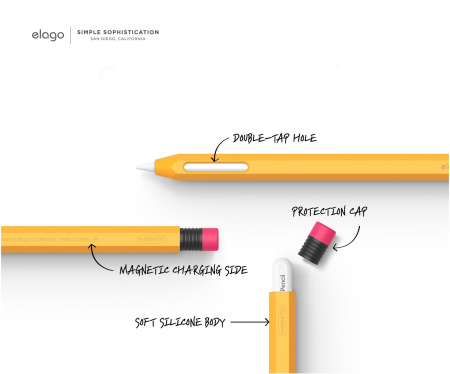 Чехол Elago Silicone Cover для Apple Pencil 2 Yellow