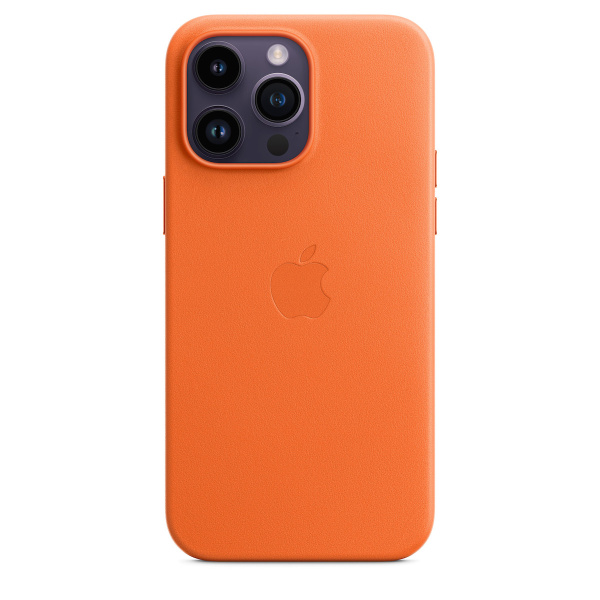 Чехол Apple iPhone 14 Pro Max Leather Case with MagSafe Orange