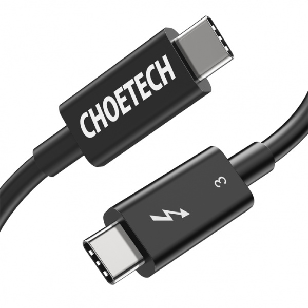 Кабель Choetech XCC-1028 USB C 4.0 PD, 100 Вт, 0.8м, черный